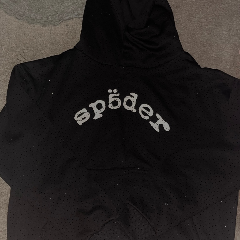 sp5der Black Graphic Hoodie - Black
